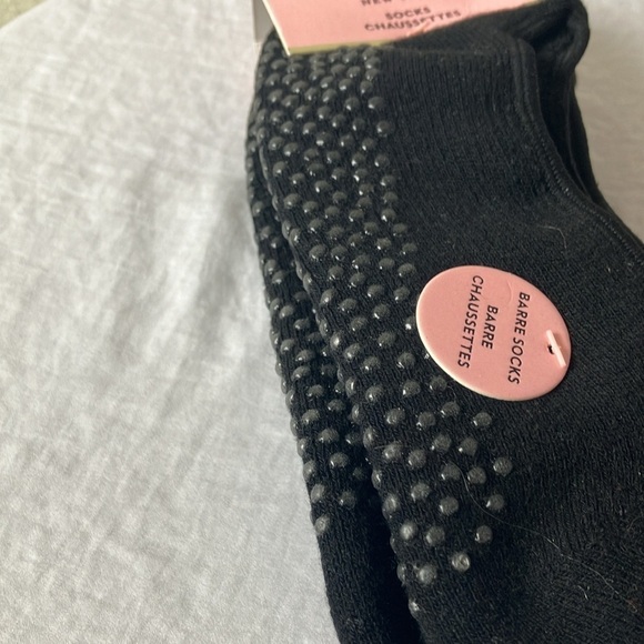 Kate Spade: 2 pair Black Barre Socks- grip bottom- open on top- one size - Picture 11 of 16